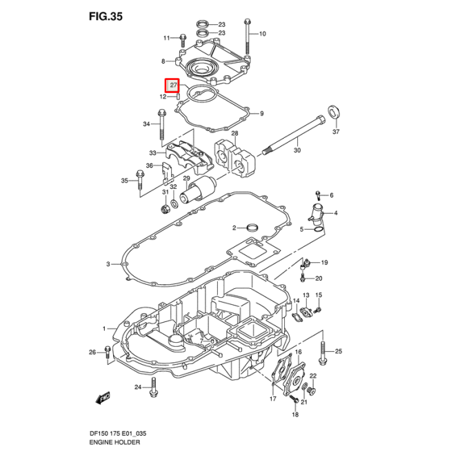 Кольцо уплотнительное Suzuki DF150-350A (09280-70012) (Suzuki)