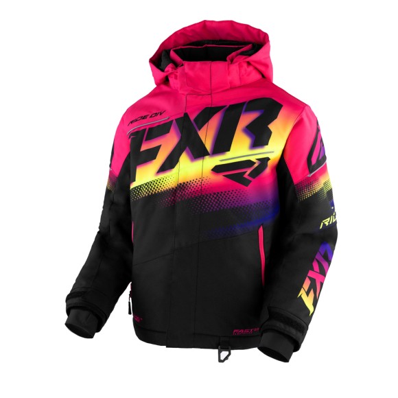 Детская куртка FXR Boost с утеплителем Black/Neon Fusion, 12