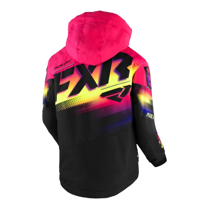 Детская куртка FXR Boost с утеплителем Black/Neon Fusion, 12