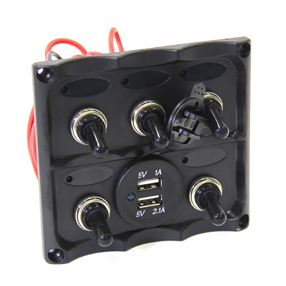 Панель переключателей 5шт с разъемом USB NEKEKE