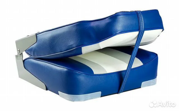 Кресло мягкое складное Rainbow, обивка винил, цвет синий/серый/белый, Marine Rocket Кресло мягкое складное Rainbow, обивка винил, цвет синий/серый/белый, Marine Rocket