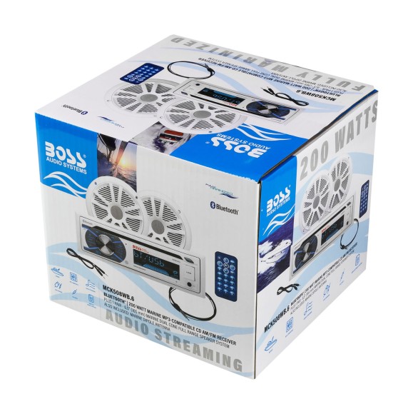 Морская магнитола 1DIN BOSS MCK508WB.6 (комплект2)