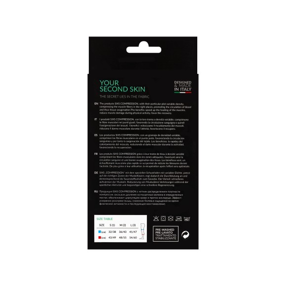 Носки компрессионные SIXS ACTIVE Black/Blue, 36/39 Носки компрессионные SIXS ACTIVE Black/Blue, 36/39