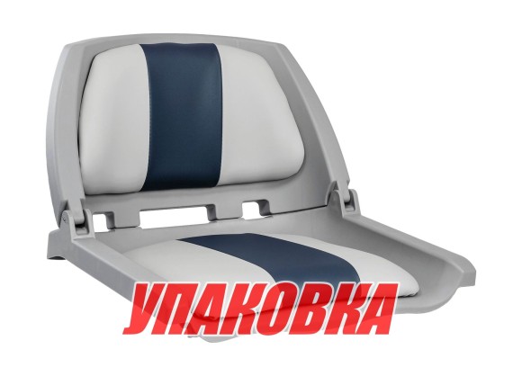 Кресло мягкое складное, обивка винил, цвет серый/синий (упаковка из 4 шт.)