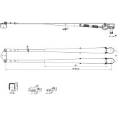 Поводок стеклоочистителя пантографный W.E 550-650мм, посадка на вал M8-10 (тип-XS)