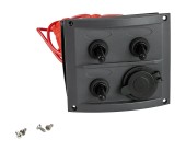 Панель бортового питания 3 переключателя, разъем прикуривателя, предохранители Панель бортового питания 3 переключателя, разъем прикуривателя, предохранители