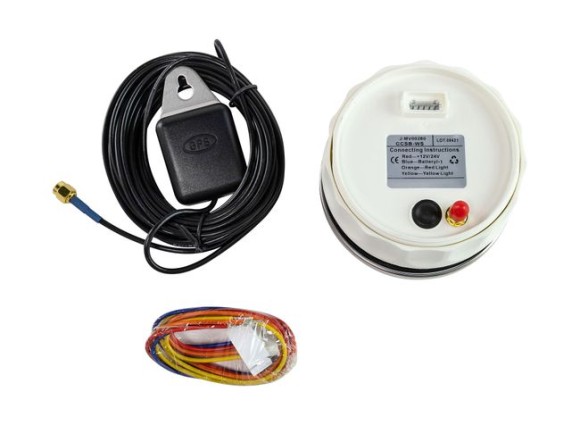 GPS-спидометр электронный, белый циферблат, нержавеющий ободок, выносная антенна, д. 85 мм, Marine Rocket GPS-спидометр электронный, белый циферблат, нержавеющий ободок, выносная антенна, д. 85 мм, Marine Rocket