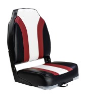 Кресло мягкое складное Rainbow, обивка винил, цвет черный/красный/белый, Marine Rocket