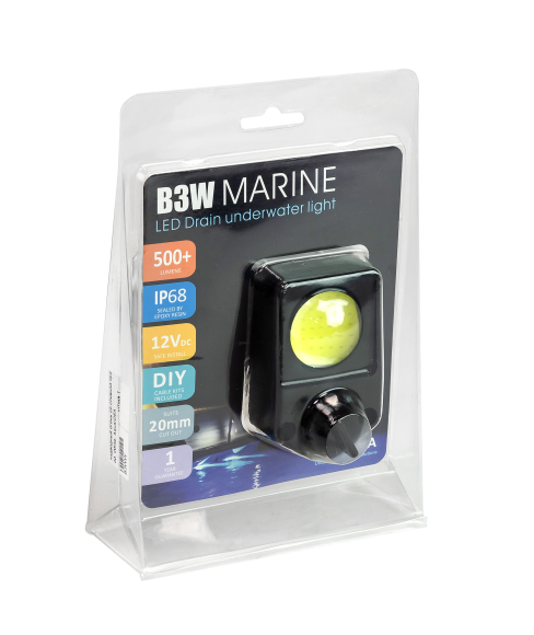 Подводный огонь со сливной пробкой, White, AquaIDEA