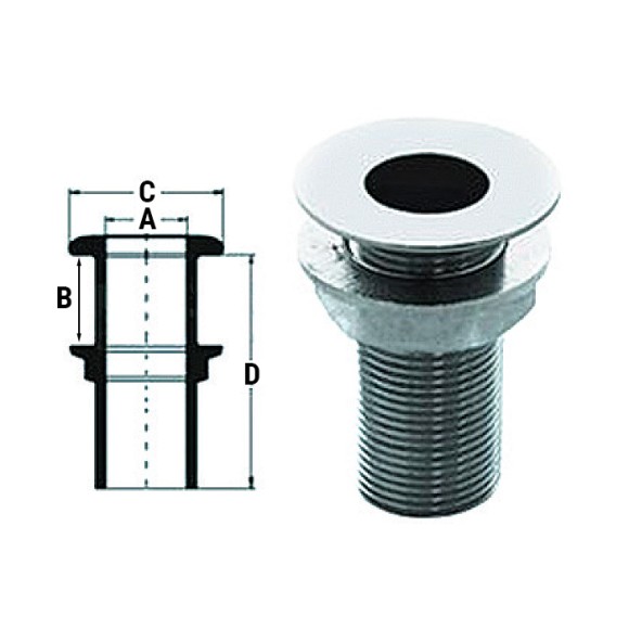 Стакан дренажный  1/2" с гайкой, нерж.сталь Стакан дренажный  1/2" с гайкой, нерж.сталь