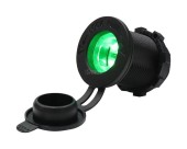 Разъем прикуривателя врезной, светодиодный, зеленый