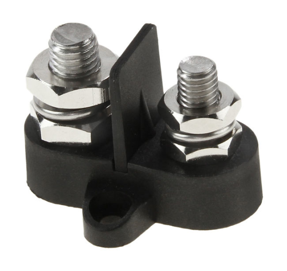 Клемма-штифт двойная с перегородкой, M8M10, черная Клемма-штифт двойная с перегородкой, M8M10, черная