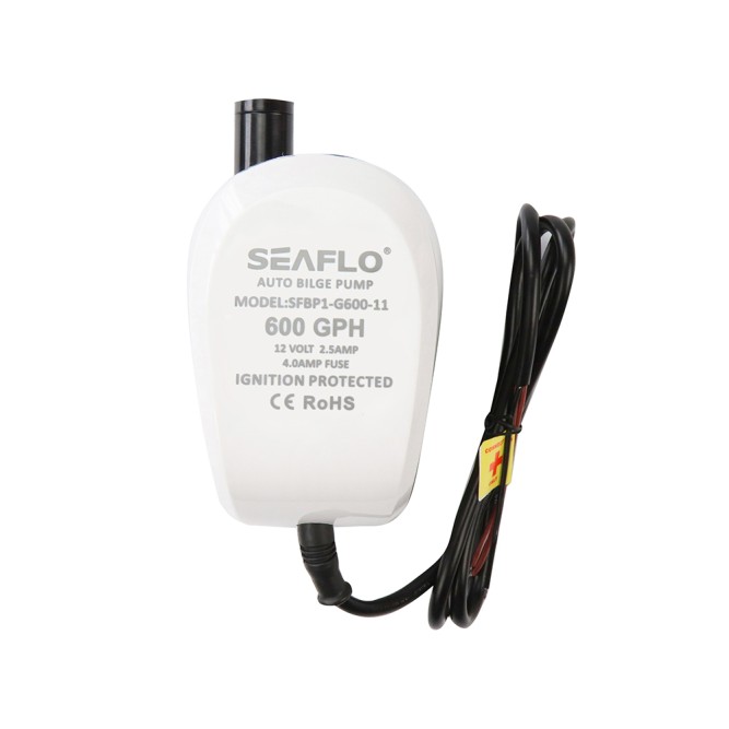 Помпа водооткачивающая автоматическая SeaFlo трюмная, 12V 600 галлон/час, патрубок 19 мм