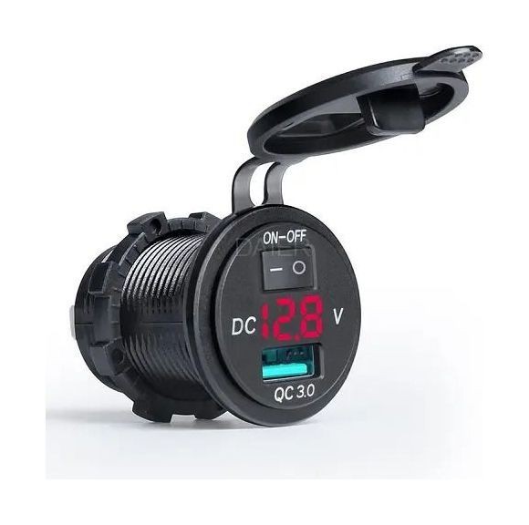 Разъем USB Charger QC3.0 с вольтметром