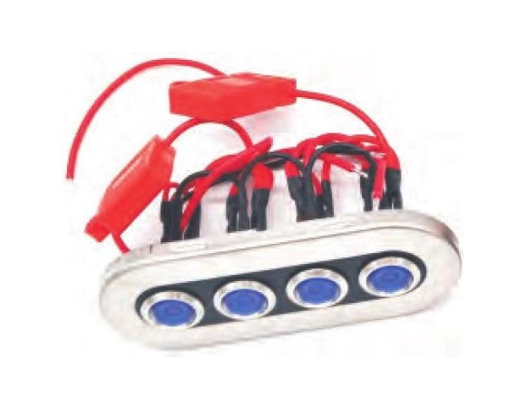 Панель бортового питания, 4 кнопки, Marine Rocket