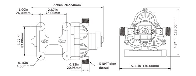 Трехкамерный мембранный насос 33 SERIES 10,6 л/мин, 24В