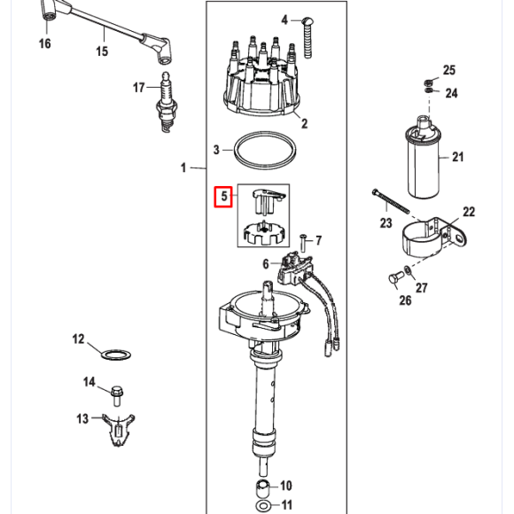 Бегунок распределителя зажигания MERCRUISER  (Quicksilver)