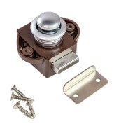 Замок дверной врезной, жемчуженый хром, коричневый корпус, D20мм