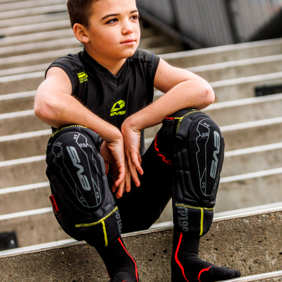 Детская защита колена и голени EVS TP199 Black/Hi-Viz Yellow, Youth