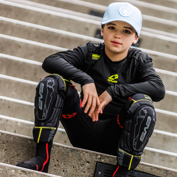 Детская защита колена и голени EVS TP199 Black/Hi-Viz Yellow, Youth