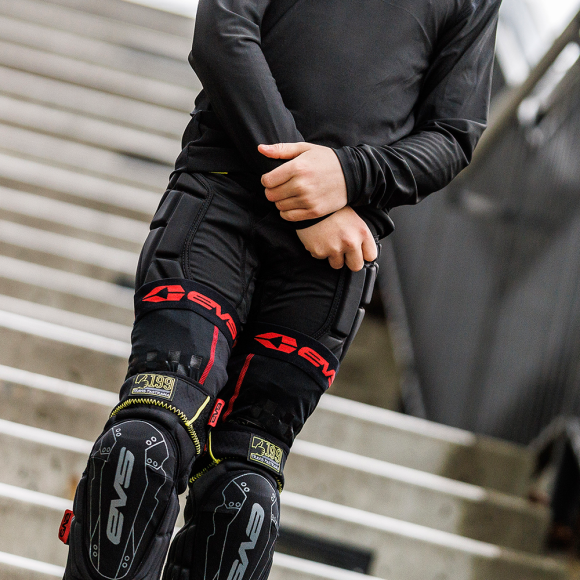 Детская защита колена и голени EVS TP199 Black/Hi-Viz Yellow, Youth