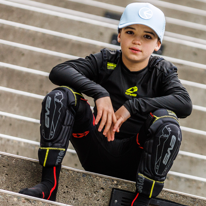 Детская защита колена и голени EVS TP199 Black/Hi-Viz Yellow, Youth