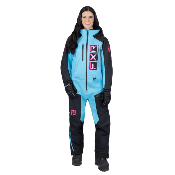 Комбинезон FXR Recruit F.A.S.T. с утеплителем Black/Sky Blue/Electric Pink, 12