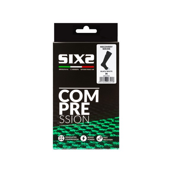 Носки компрессионные SIXS RECOVERY Black/White, L