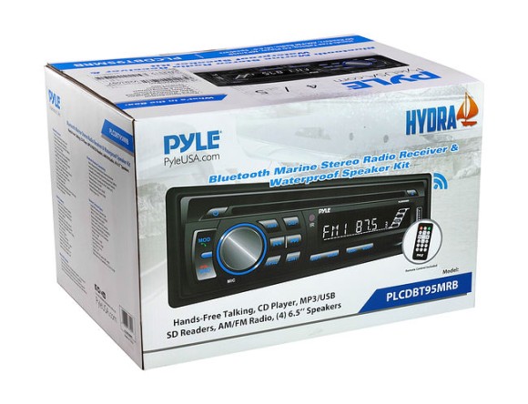 Морская акустика 1DIN PYLE PLCDBT95MRB, комплект
