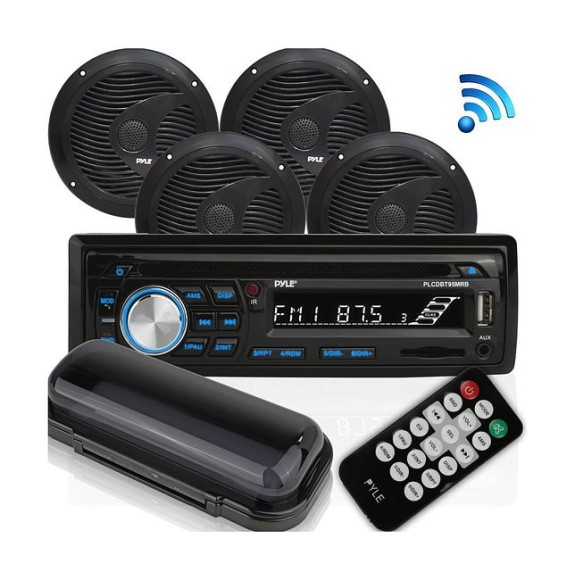 Морская акустика 1DIN PYLE PLCDBT95MRB, комплект