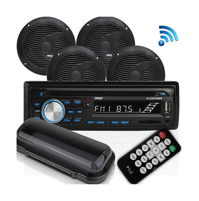 Морская акустика 1DIN PYLE PLCDBT95MRB, комплект