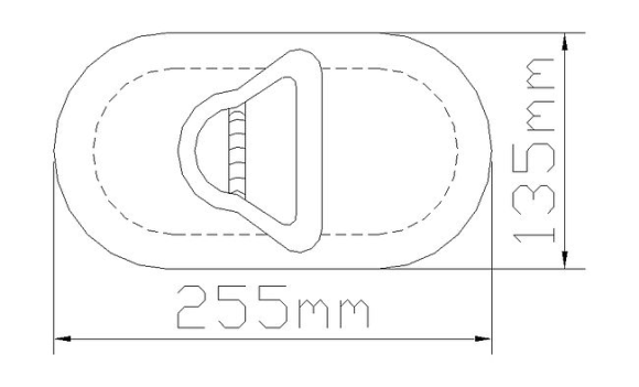 Рым-ручка транспортировочная с накладкой, серая Рым-ручка транспортировочная с накладкой, серая