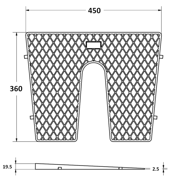 Накладка клин на транец 450x360 мм, белая