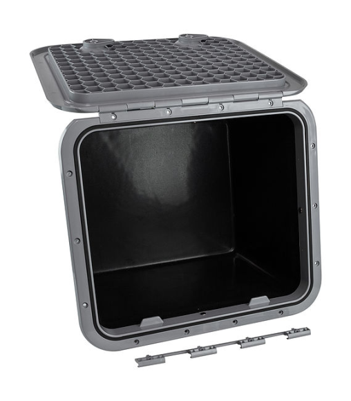 Ящик врезной с крышкой, серый, 459х514х330 мм