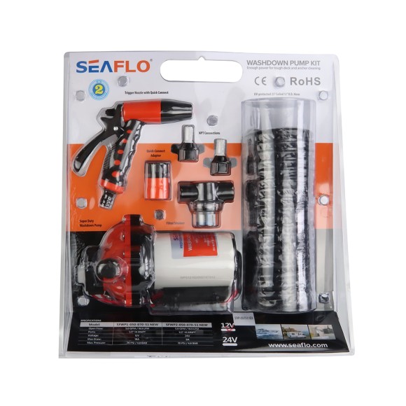 Комплект помывочный SeaFlo, 12V 20 л/мин, 4.8 BAR