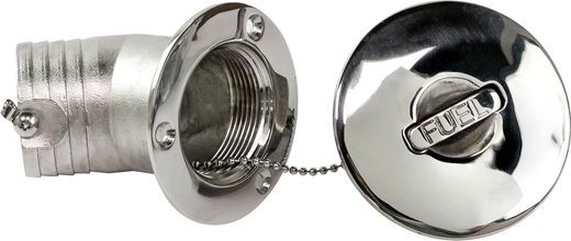 Горловина заливная для бензина, угловая, под шланг 50 мм, Marine Rocket