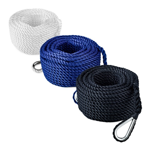 Трос (конец) якорный Skipper трёхпрядный, 12мм, нейлон 50м, синий Трос (конец) якорный Skipper трёхпрядный, 12мм, нейлон 50м, синий
