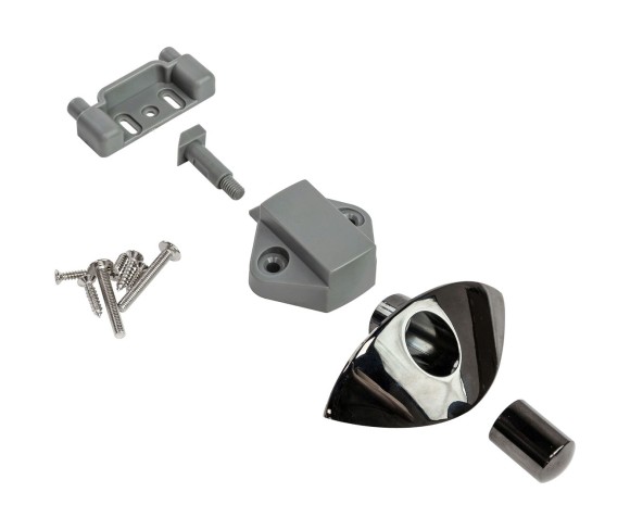 Замок дверной врезной, хромированный D20мм