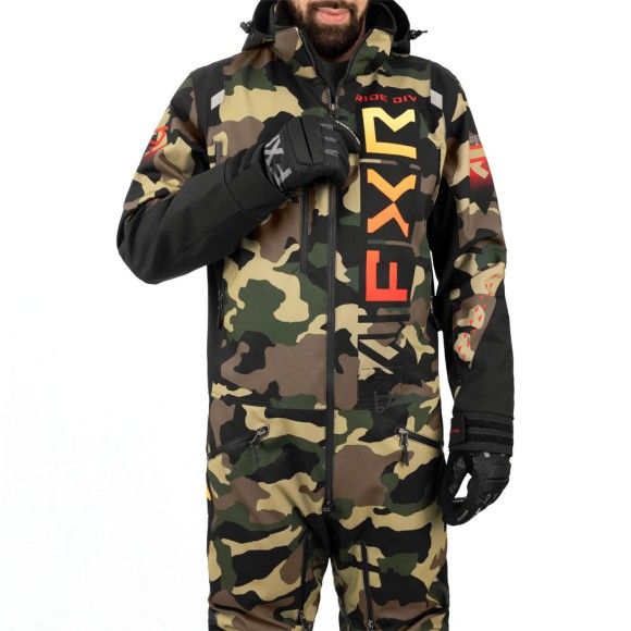 Комбинезон FXR Helium без утеплителя Camo/Sunset, M