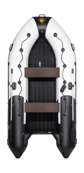 Надувная лодка ПВХ, Ривьера 3600 НДНД Гидролыжа Комби, светло-серый/черный