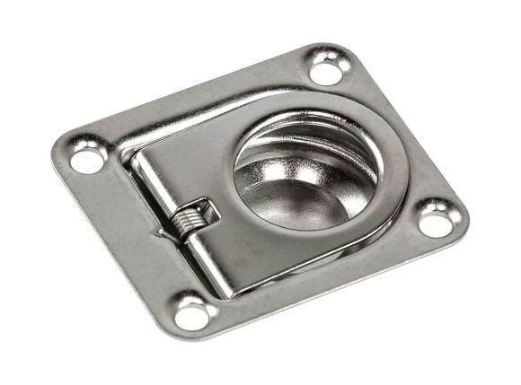 Ручка палубная потайная 44х38 мм, нержавеющая, подпружиненная Ручка палубная потайная 44х38 мм, нержавеющая, подпружиненная