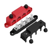 Колодка распределительная электромонтажная, 4 контакта, M10, черная Колодка распределительная электромонтажная, 4 контакта, M10, черная