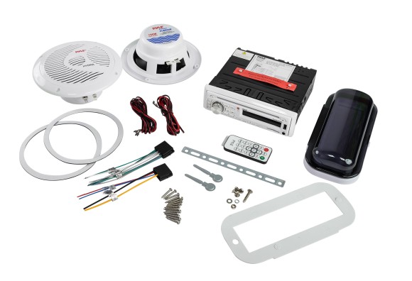 Морская акустика 1DIN PYLE PLCDBT65MRW, комплект