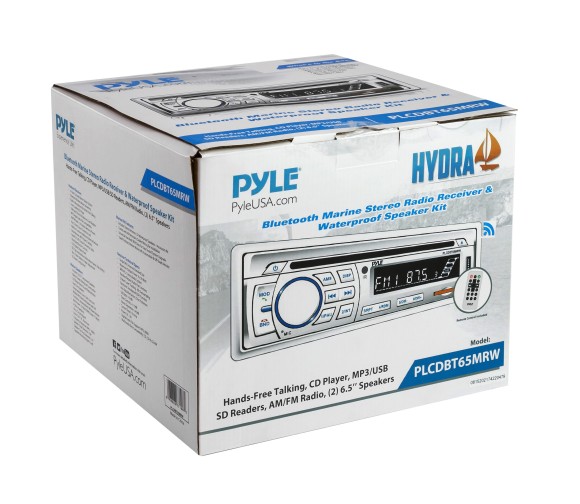 Морская акустика 1DIN PYLE PLCDBT65MRW, комплект
