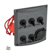 Панель бортового питания 5 переключателей, разъем прикуривателя, предохранители