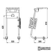 Стойка рулевая 25 мм из нержавеющей стали с органайзером