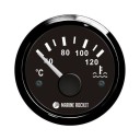 Указатель температуры двигателя 40-120 гр., черный циферблат, черный ободок, д. 52 мм, Marine Rocket