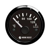 Указатель температуры двигателя 40-120 гр., черный циферблат, черный ободок, д. 52 мм, Marine Rocket