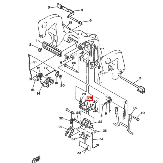 Кронштейн фиксации угла наклона двигателя Yamaha 20-25 6L2-43613-00