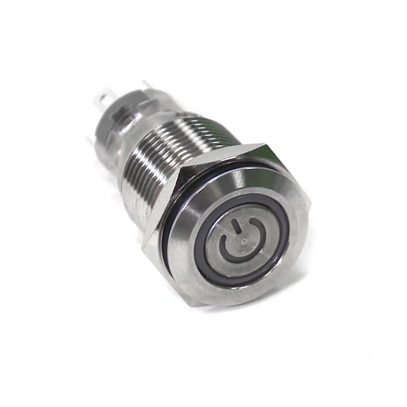 Переключатель кнопочный с фиксацией вкл/выкл синяя подсветка 12-24В NEKEKE